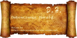 Debreczenyi Harald névjegykártya
